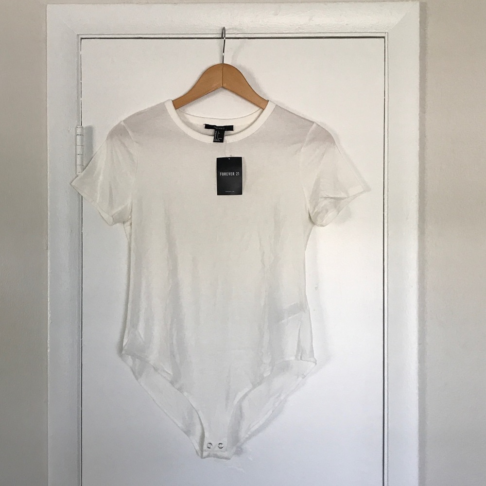 Forever 21 White Knit Body Suit